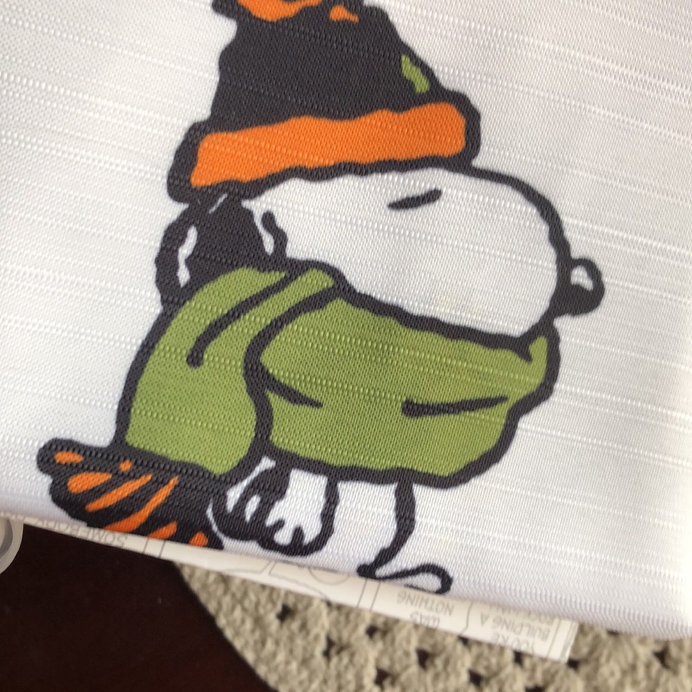Peanuts Snoopy Shower Curtain with Orange and Red Leaves - Picture 3 of 10